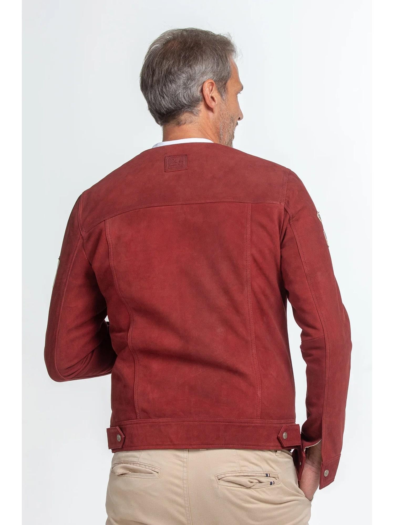 STEVE MCQUEEN Giubbotto uomo in pelle rosso Tom Dark Red 