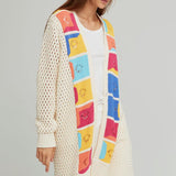 ALDO MARTINS Cardigan donna Alkanet lungo in cotone panna 