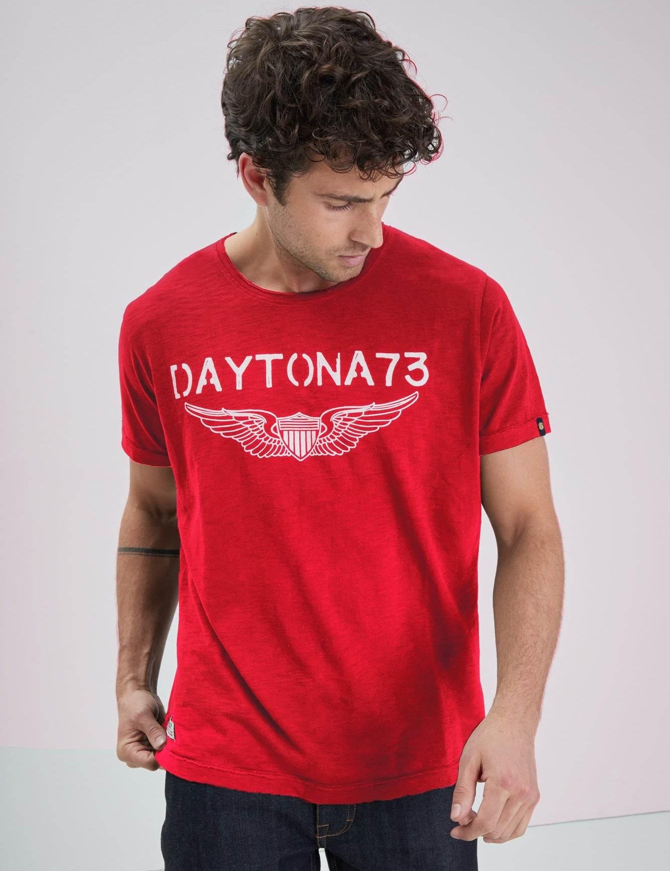 DAYTONA 73 T-shirt uomo American Slub ruggine 
