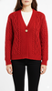 Cardigan donna in cashmere rubino