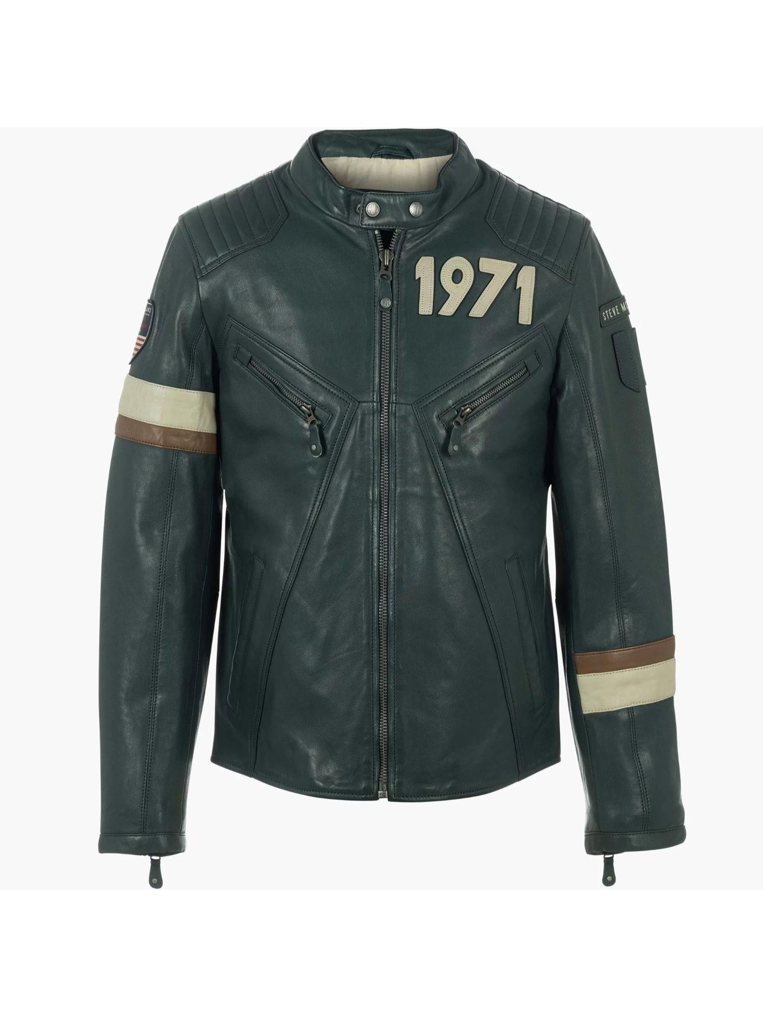 STEVE MCQUEEN Giubbotto uomo in pelle Bill Petrol 