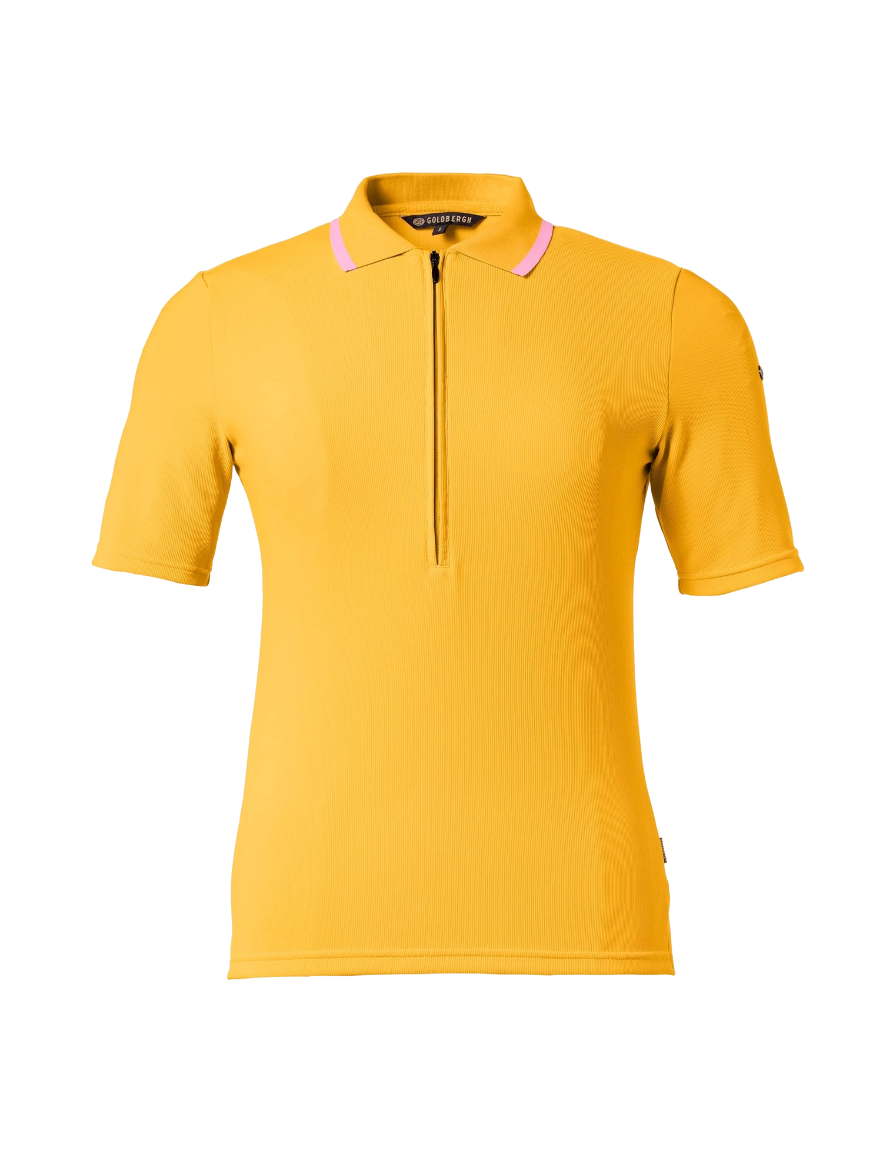 GOLDBERGH T-shirt donna Cassia papaya con zip e colletto polo 