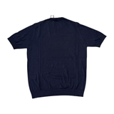 MASQ Maglia unisex blu manica corta in seta e cotone 