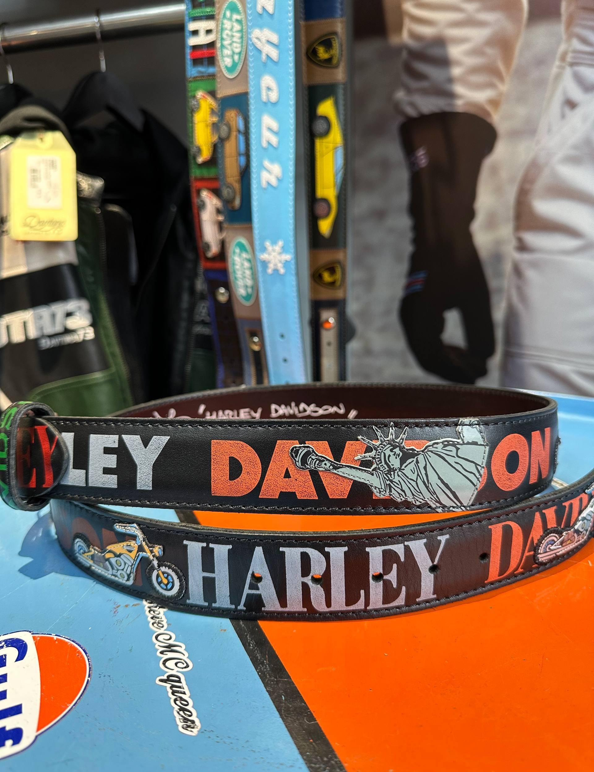 DESIGN ARTIGIANALE Cintura artigianale in pelle Harley Davidson 