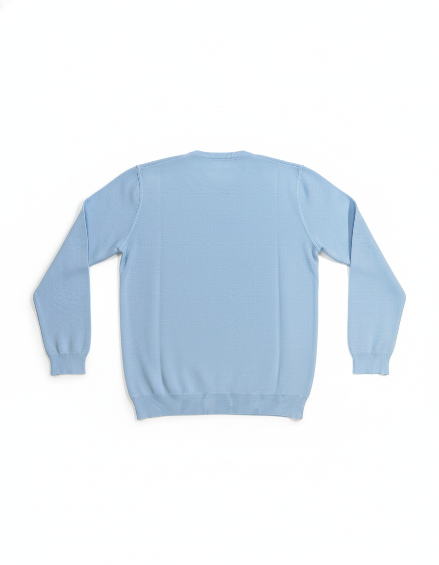 FRANCESCO PIERI MAGLIERIA Maglia girocollo in cotone azzurro 