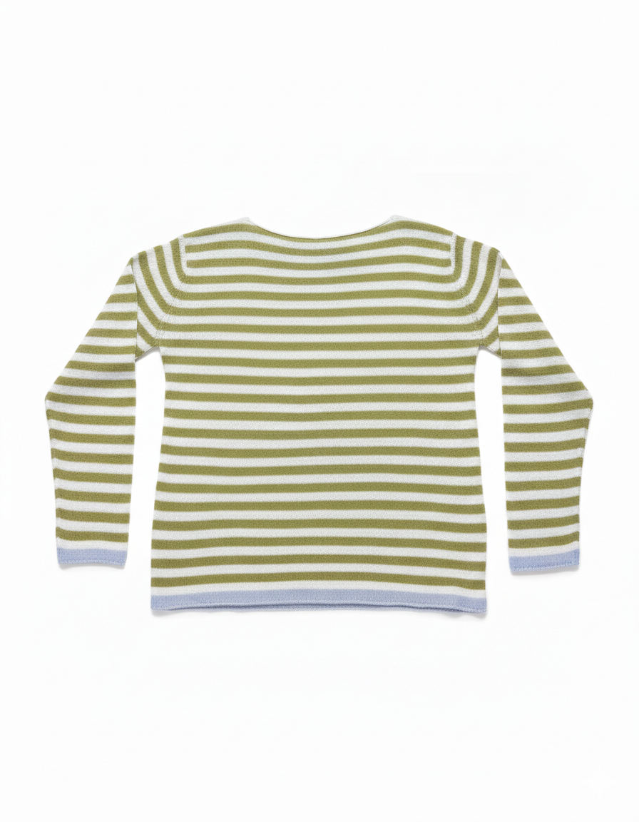 BE YOU GERALDINEALASIO Maglia Benedicta verde/bianco 