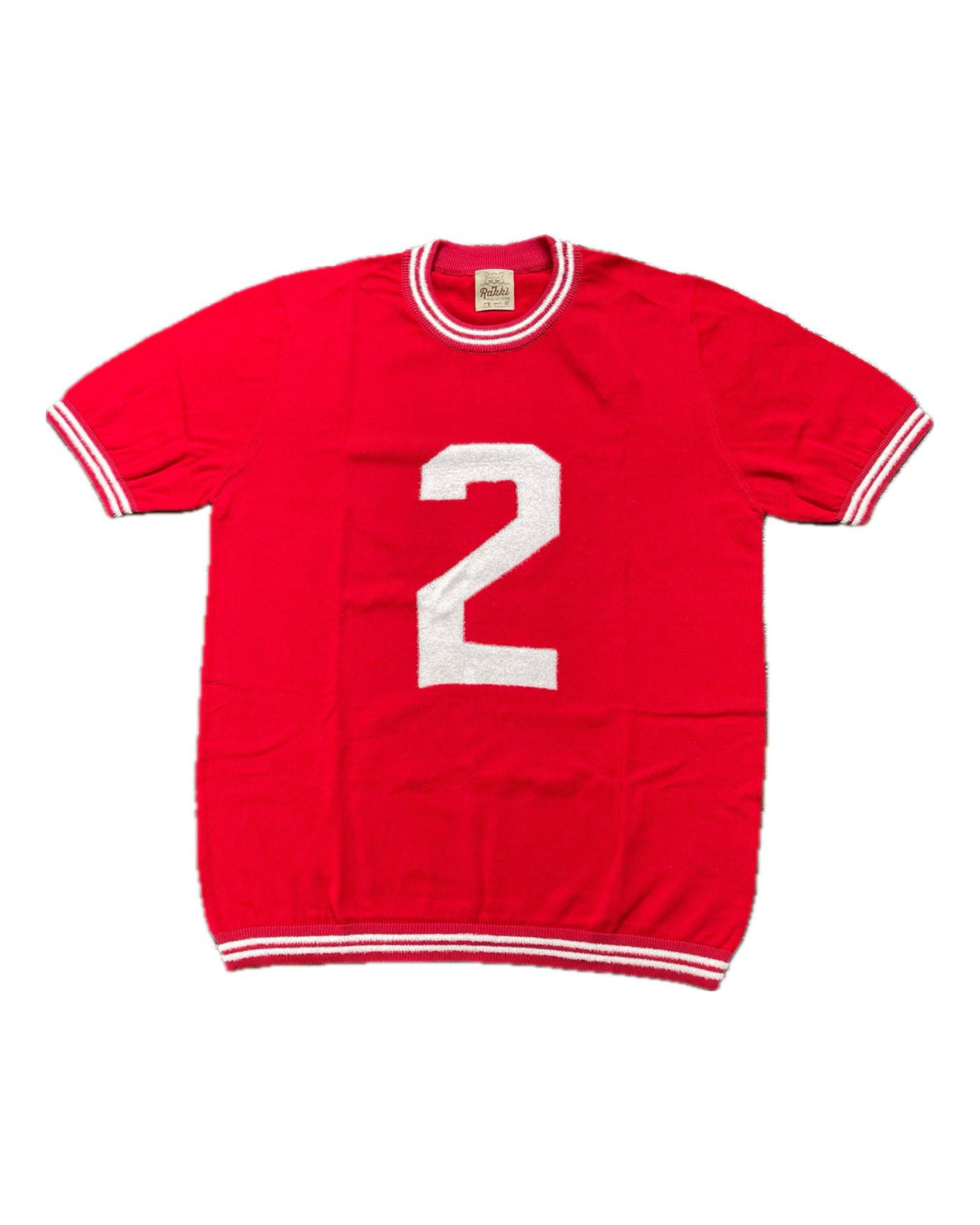 RAKKI Maglia unisex T-Crown cotone rosso vintage 