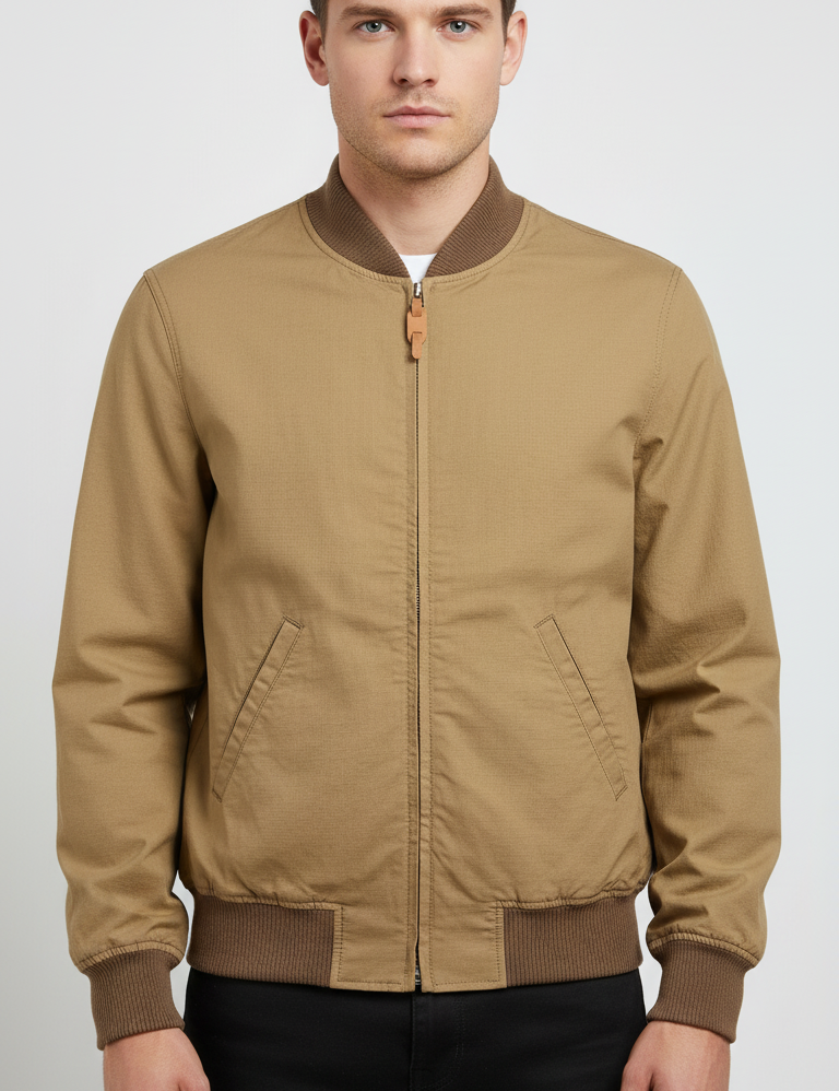 MANIFATTURA CECCARELLI Bomber uomo in cotone dark tan 
