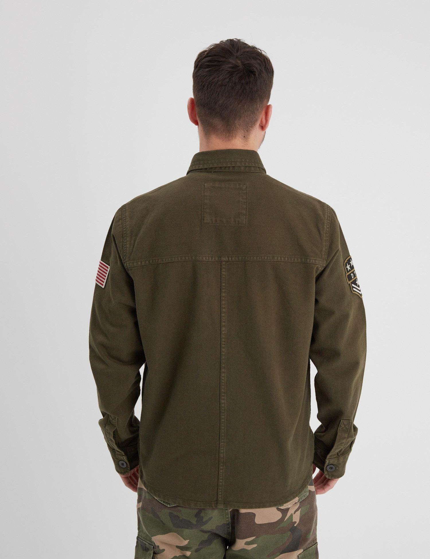 DAYTONA 73 Camicia militare uomo Jeffy verde militare 