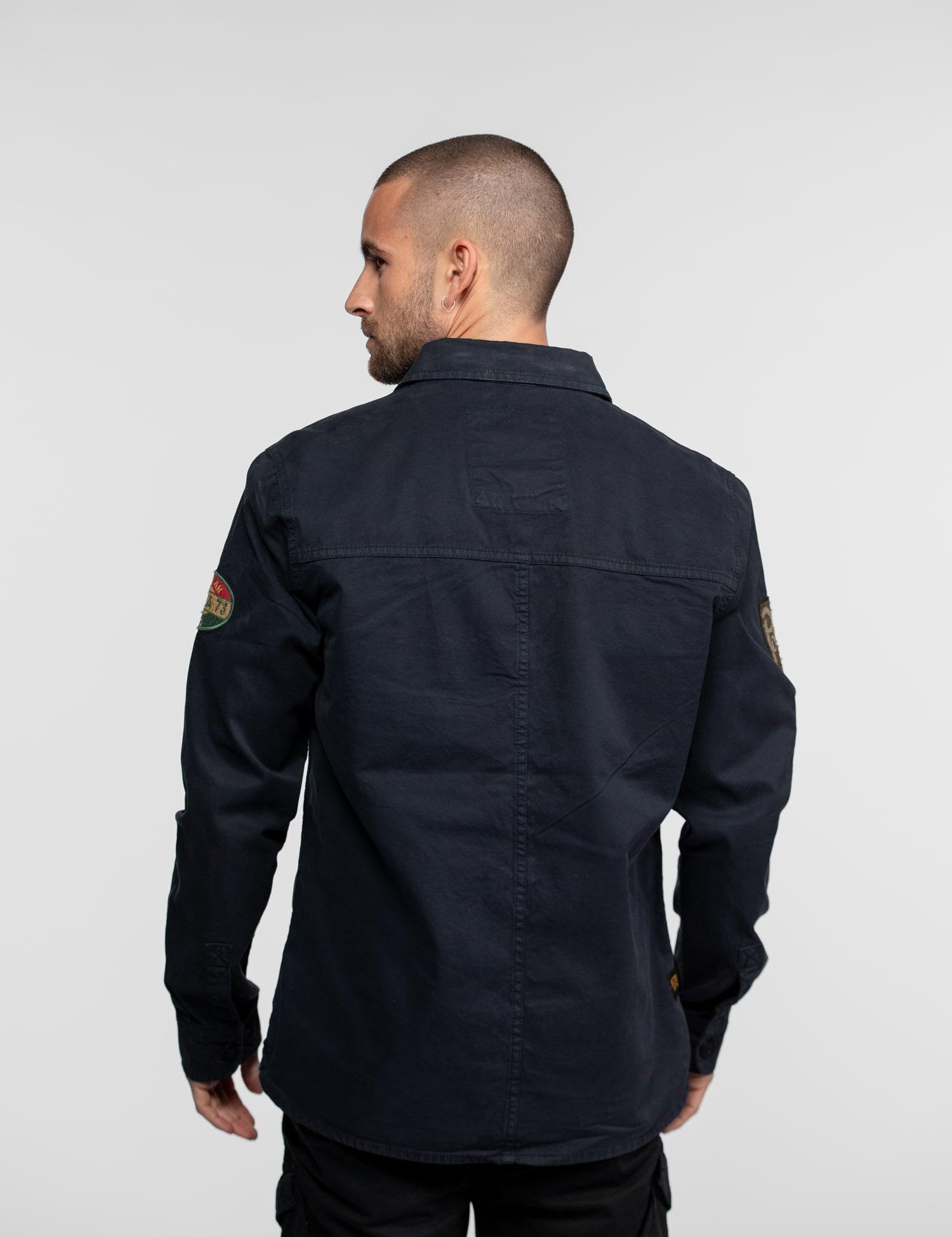 DAYTONA 73 Camicia militare uomo Jeffmarti blu 