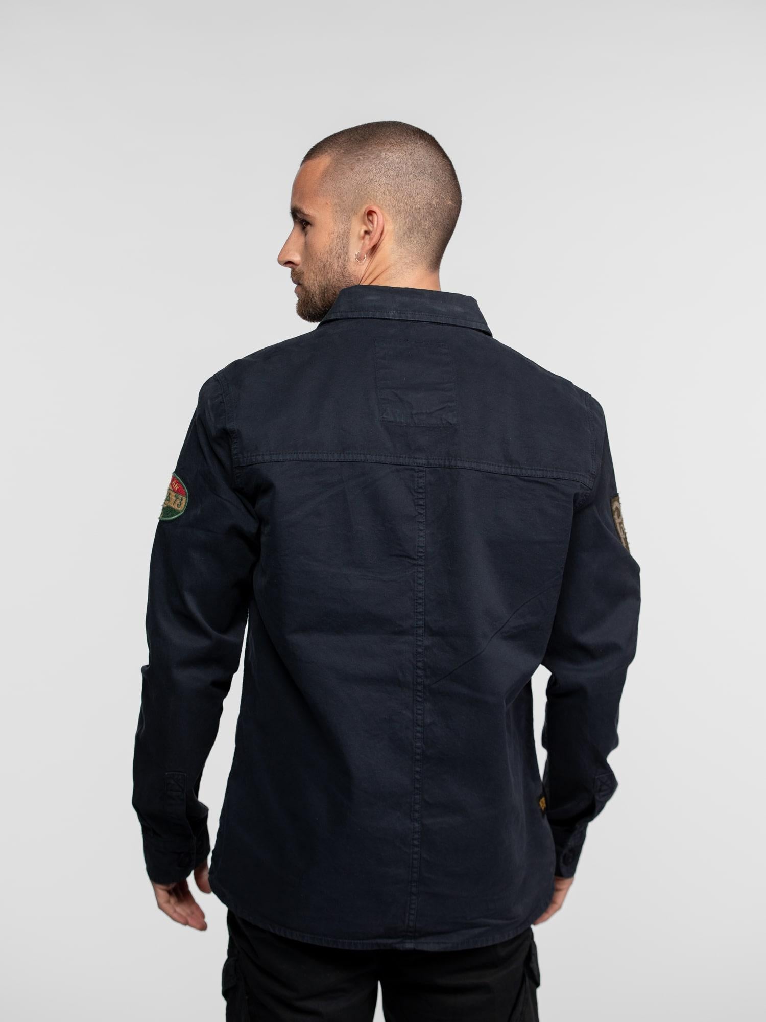 DAYTONA 73 Camicia militare uomo Jeffmarti blu 