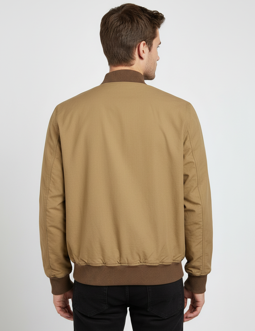 MANIFATTURA CECCARELLI Bomber uomo in cotone dark tan 