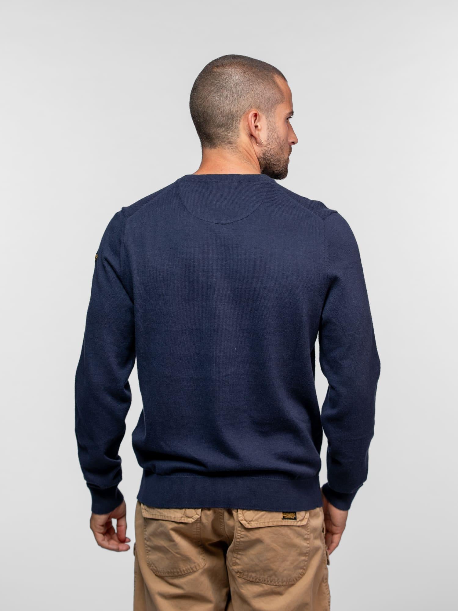 DAYTONA 73 Maglia uomo Ayulo con collo a V blu 