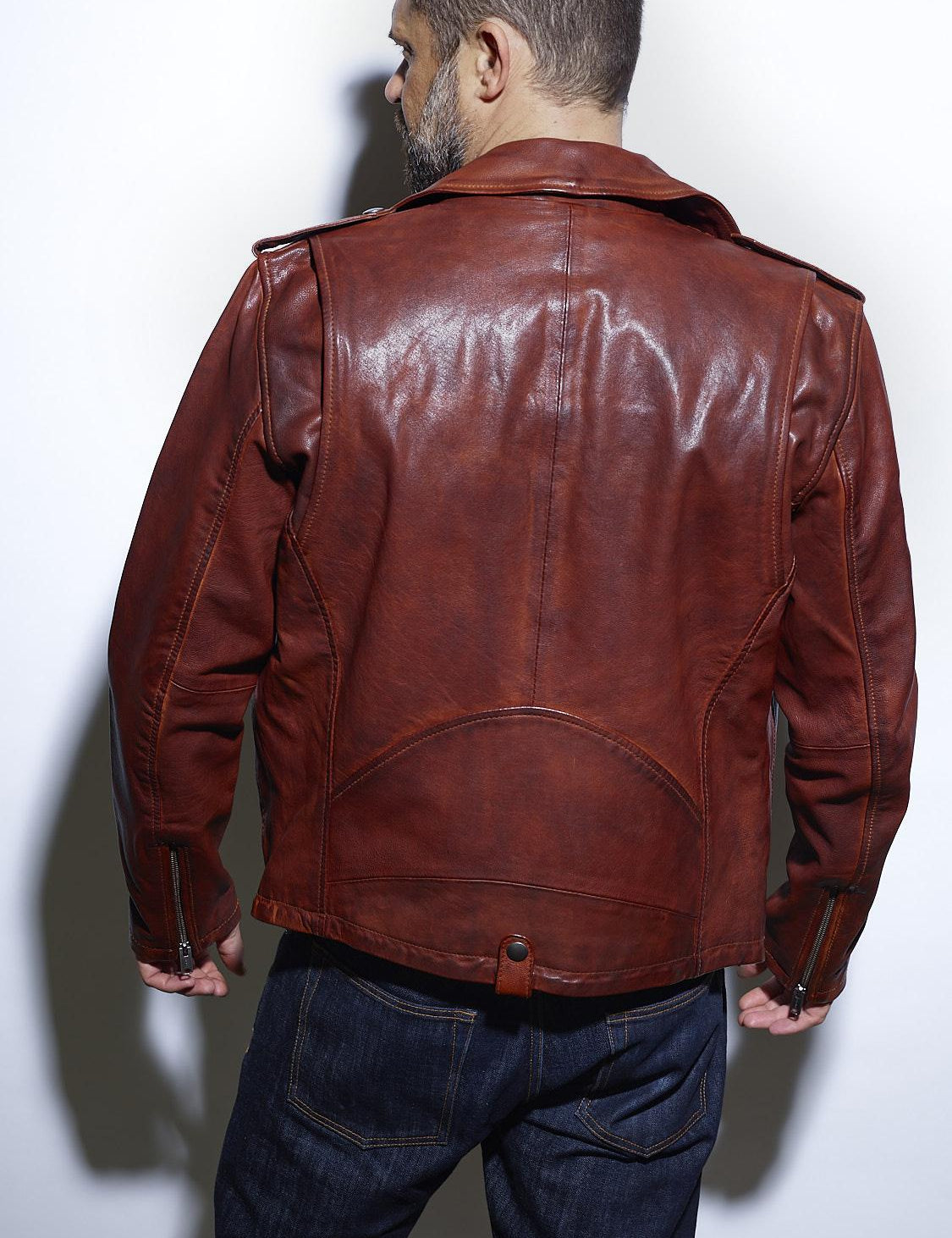 DAYTONA 73 Giacca in pelle cognac uomo Redford 