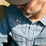 IRON AND RESIN Camicia uomo Tonopah western in tessuto lavato 