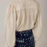 MAISON HOTEL Blusa donna Caroline in cotone a righe lurex 