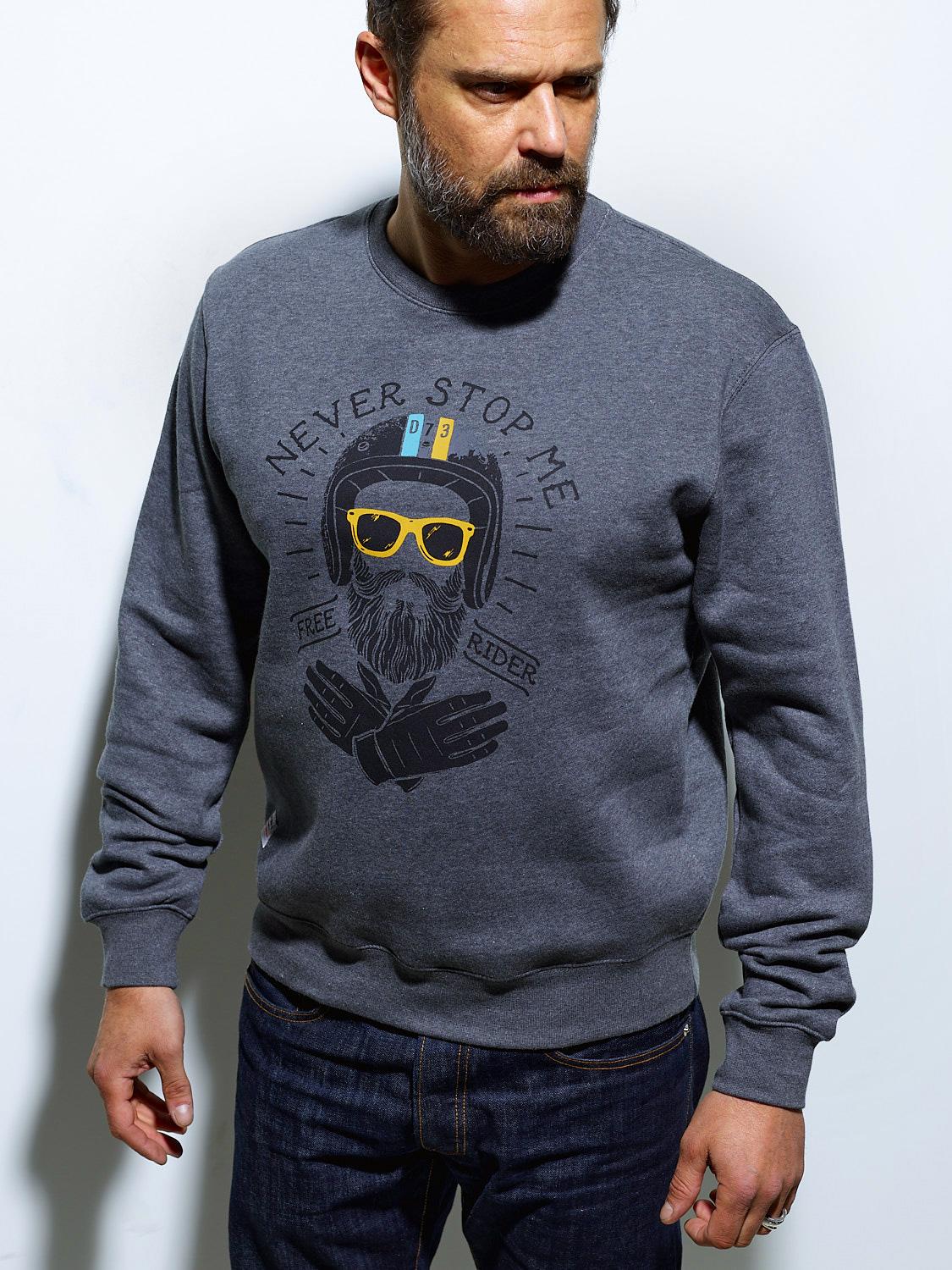 DAYTONA 73 Felpa uomo Hypster grigio scuro 