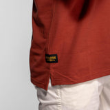 DAYTONA 73 Polo manica corta in cotone piqué con patch ruggine 