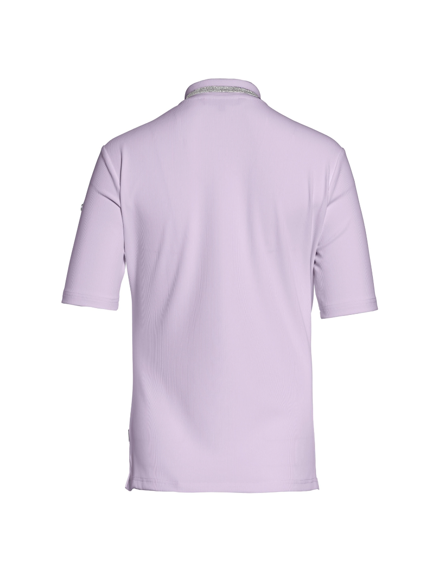 GOLDBERGH T-shirt donna Cassia lilla con zip e colletto polo 