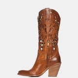 METISSE Stivali Texani in Rag Cuoio 