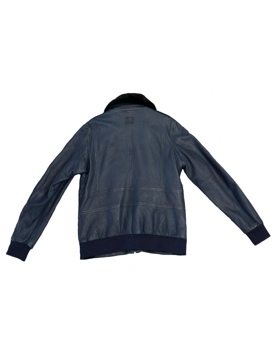 STEVE MCQUEEN Giacca pelle John3 Royal Blue 