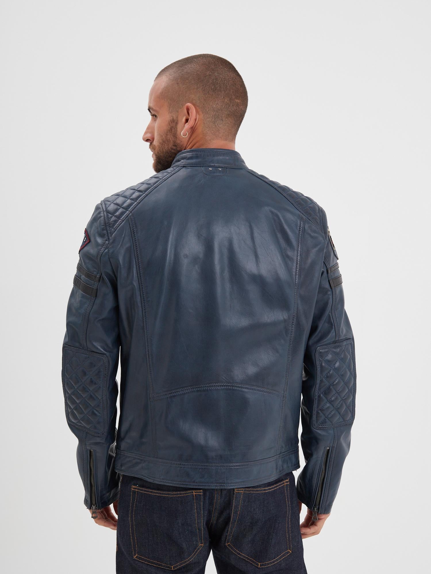 DAYTONA 73 Giacca in pelle uomo Walkor blu 
