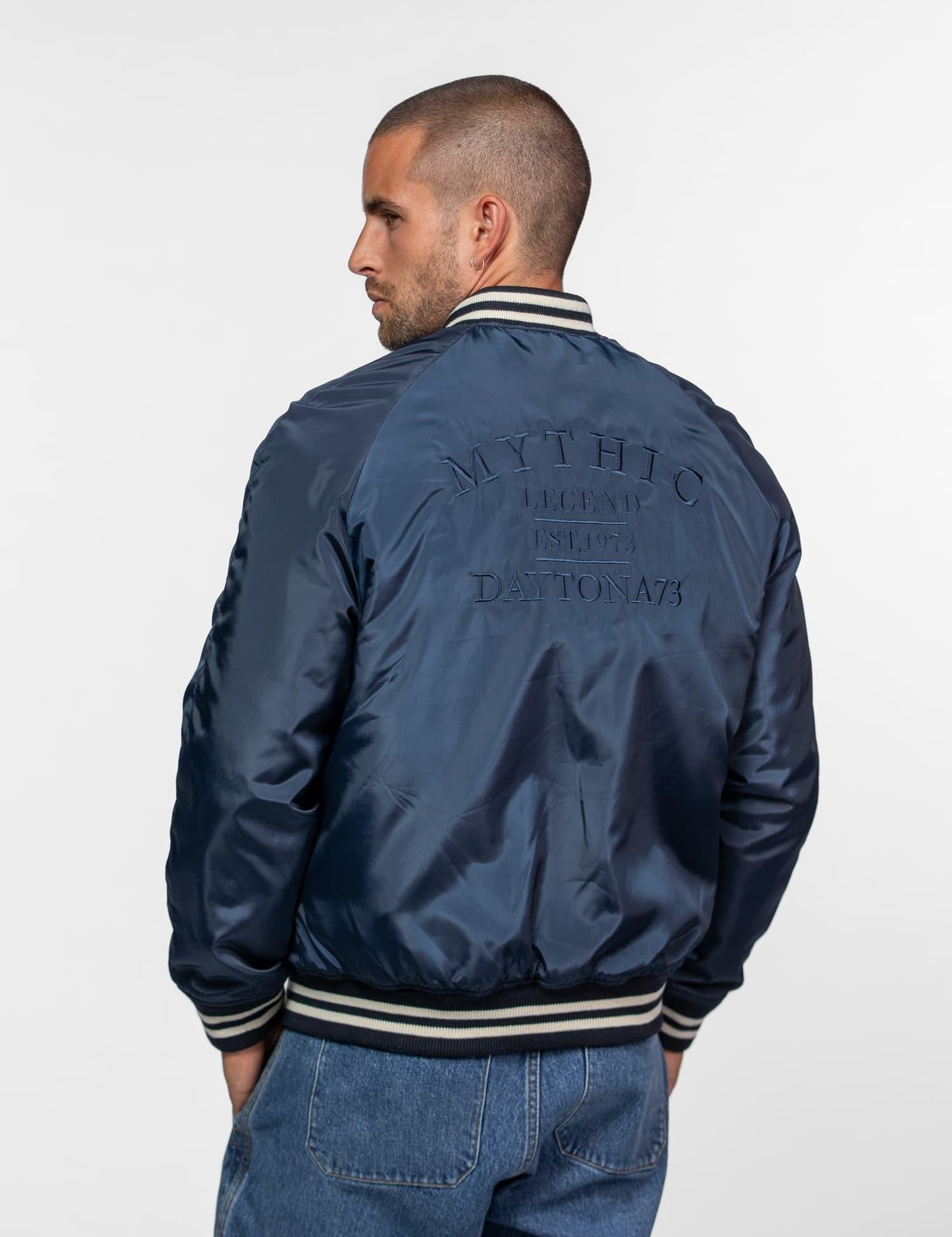 DAYTONA 73 Bomber uomo in nylon blu navy modello Oshawa 