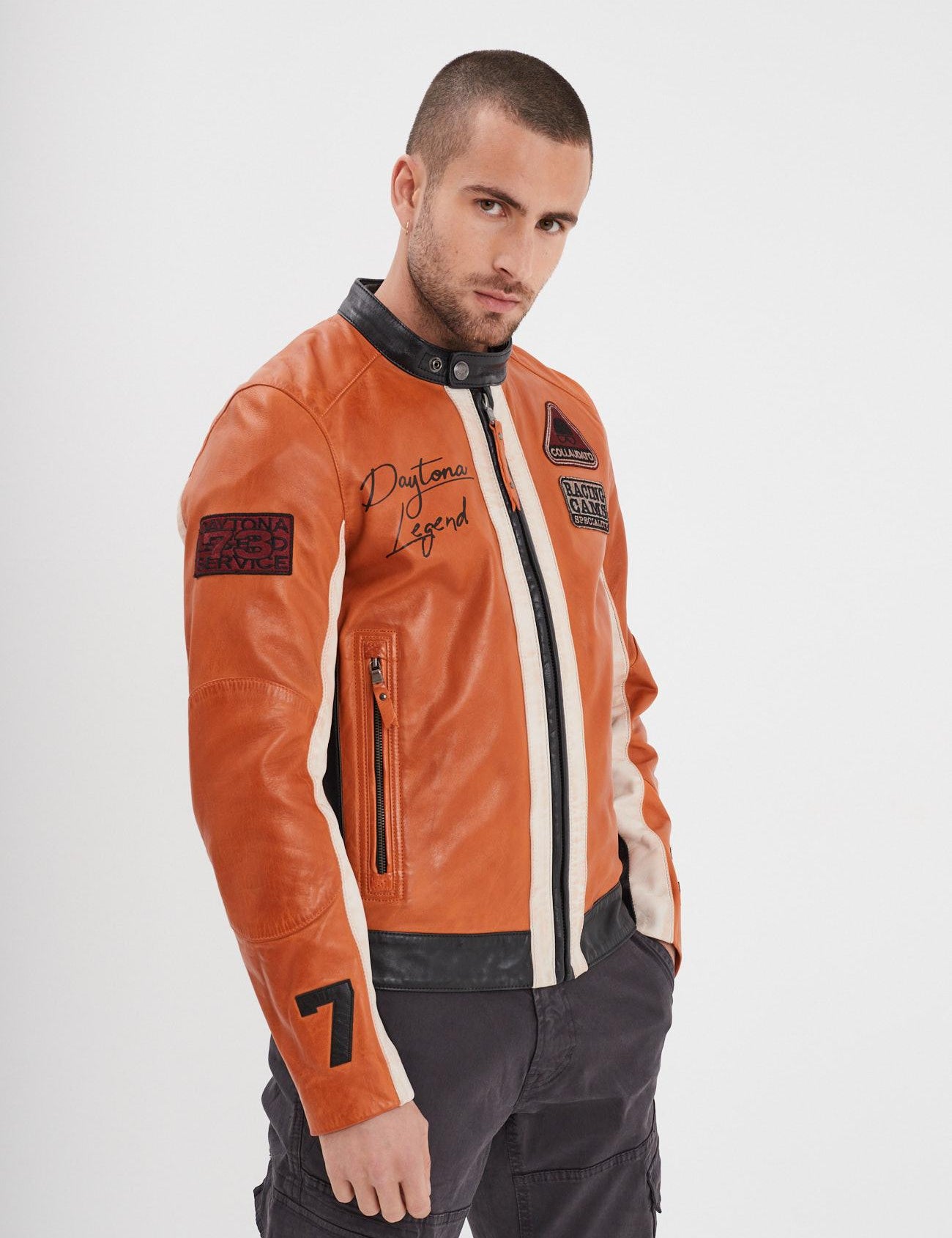 DAYTONA 73 Giacca in pelle arancione uomo Boller 