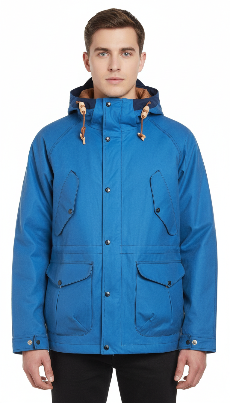 MANIFATTURA CECCARELLI Parka uomo in cotone New Fisherman blu 