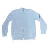 FRANCESCO PIERI MAGLIERIA Maglia modello Philip con zip in cotone azzurro 
