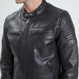 DAYTONA 73 Giacca in pelle nera uomo Stirling 