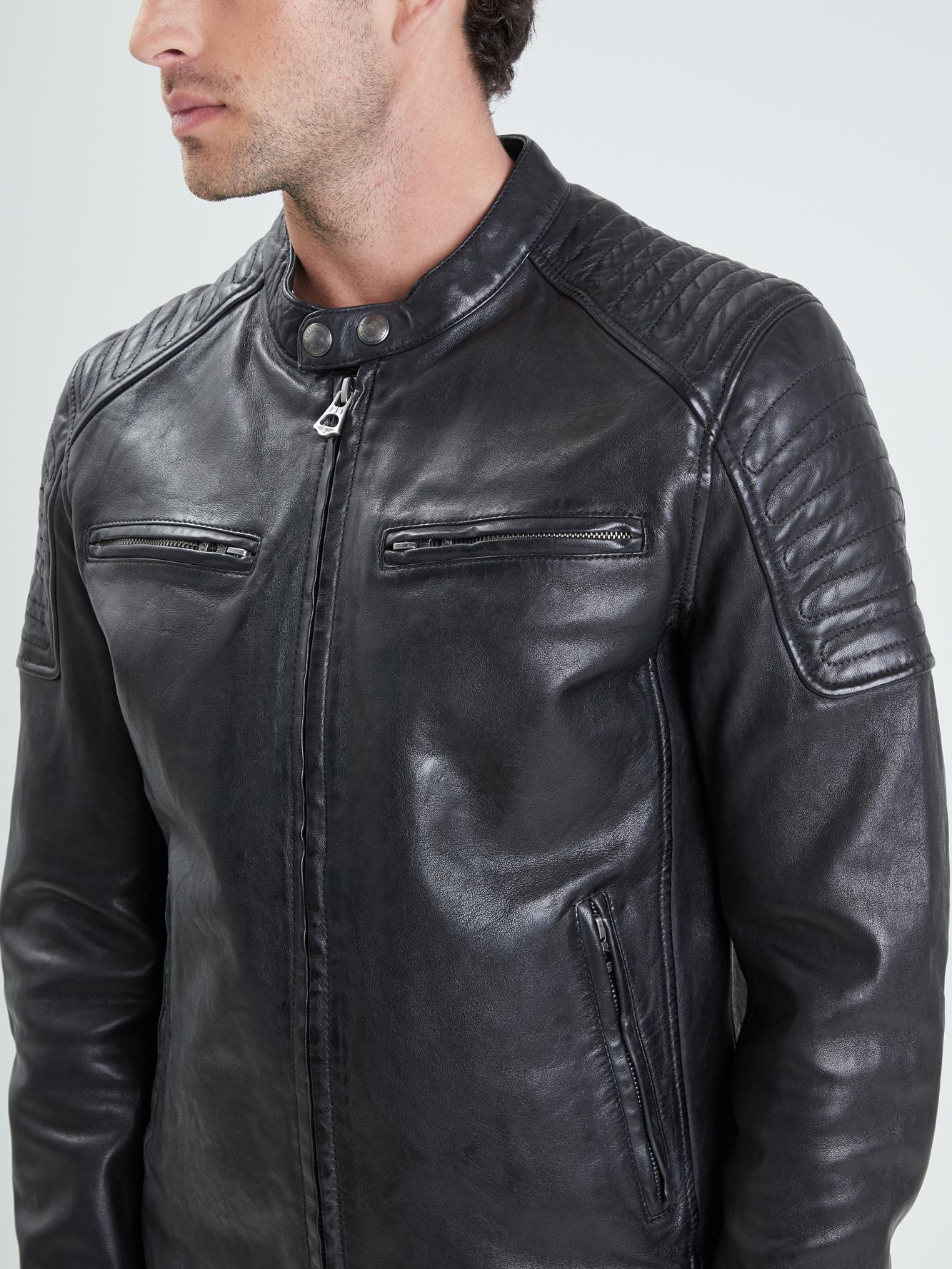 DAYTONA 73 Giacca in pelle nera uomo Stirling 