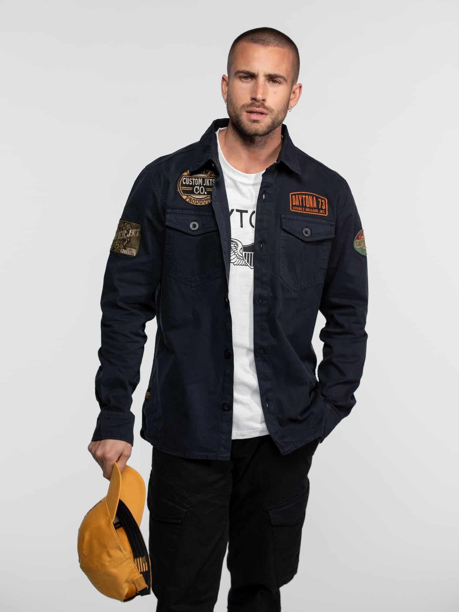 DAYTONA 73 Camicia militare uomo Jeffmarti blu 