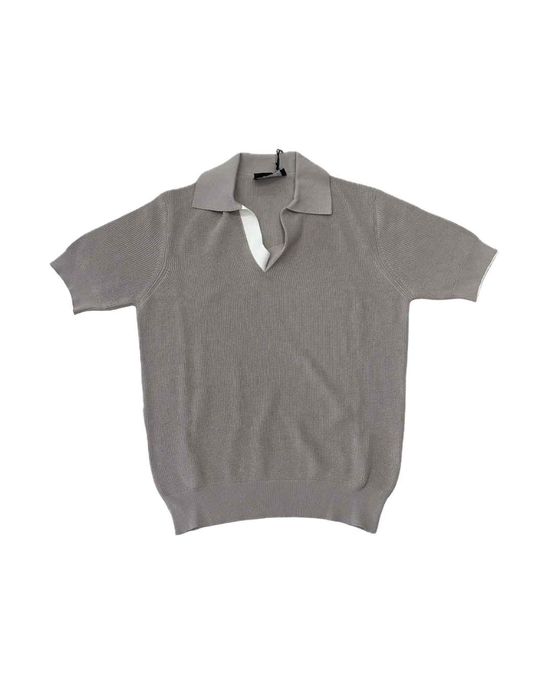 MASQ Polo unisex beige senza bottoni in cotone manica corta 