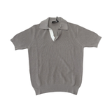 MASQ Polo unisex beige senza bottoni in cotone manica corta 