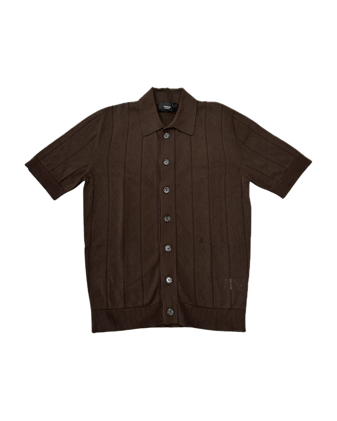 MASQ Polo unisex cioccolato con bottoni in cotone 