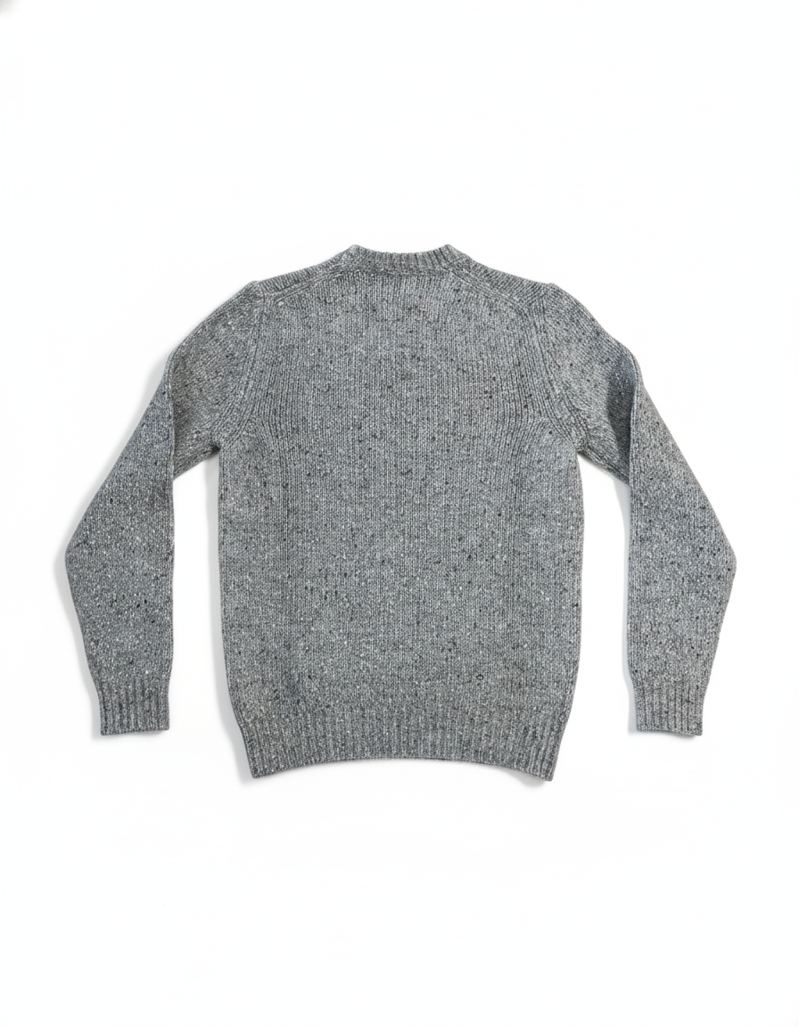 FRANCESCO PIERI MAGLIERIA Maglione girocollo Armando in misto lana effetto melange grigio 