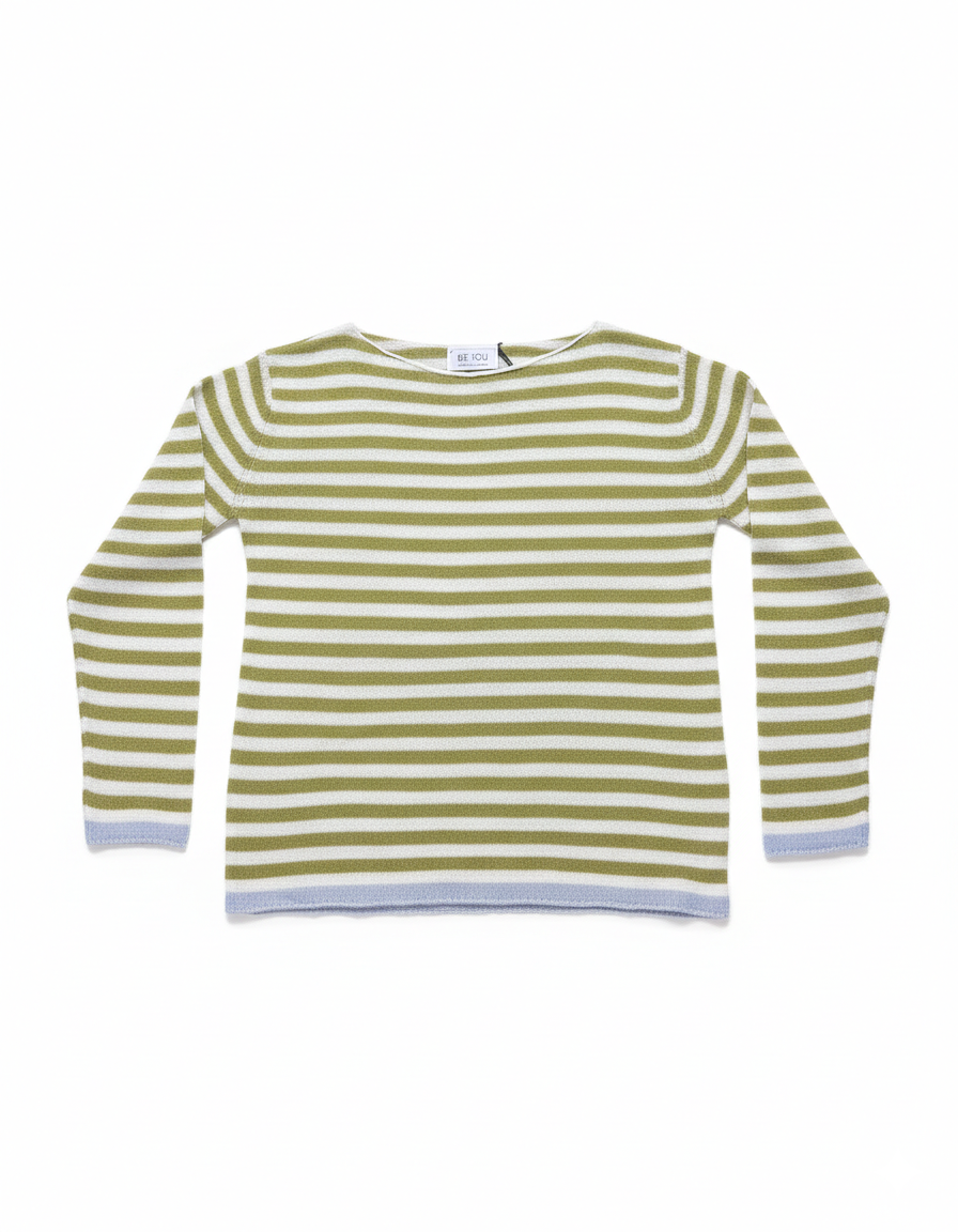 BE YOU GERALDINEALASIO Maglia Benedicta verde/bianco 