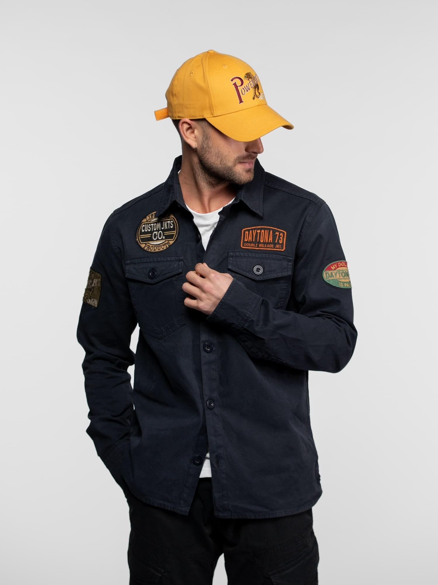 DAYTONA 73 Camicia militare uomo Jeffmarti blu 