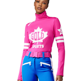 GOLDBERGH Maglia sci donna Maple Leaf con zip spalla rosa 