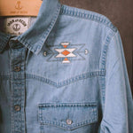 IRON AND RESIN Camicia uomo Tonopah western in tessuto lavato 
