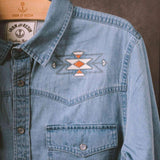 IRON AND RESIN Camicia uomo Tonopah western in tessuto lavato 