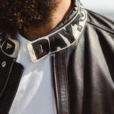 DAYTONA 73 Giacca in pelle nera uomo Montgomery 