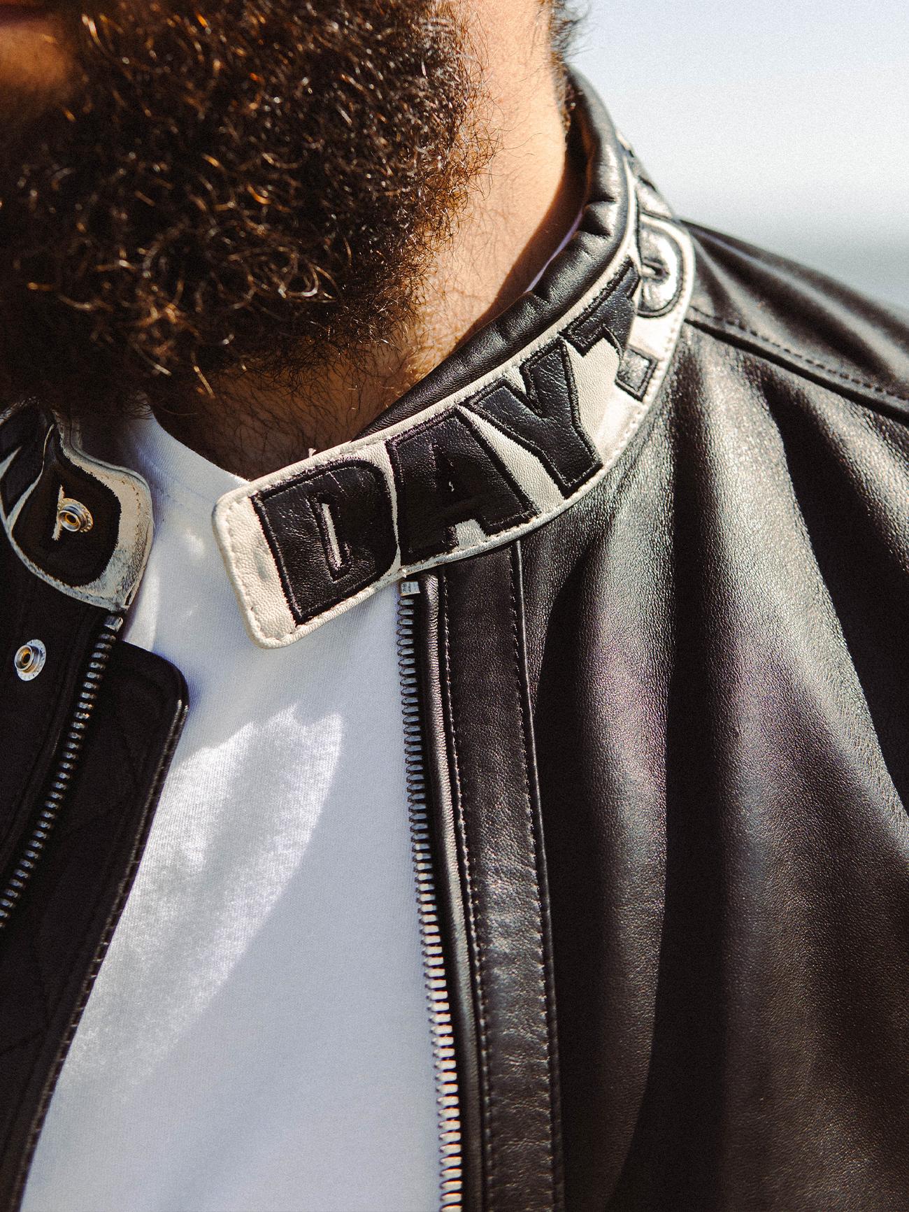 DAYTONA 73 Giacca in pelle nera uomo Montgomery 