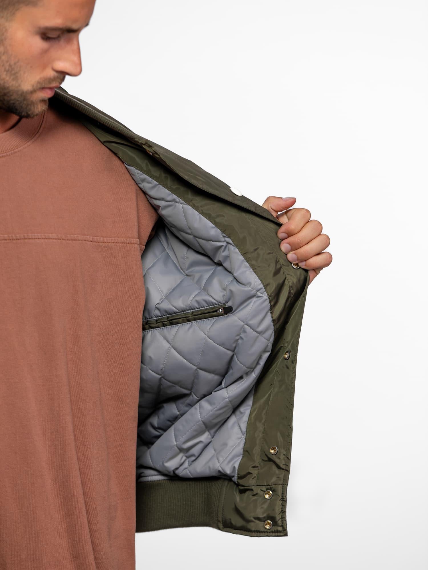 DAYTONA 73 Bomber uomo in nylon verde khaki Oshawa 