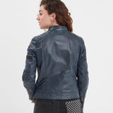 DAYTONA 73 Giacca donna in pelle blu Walkora Blue 