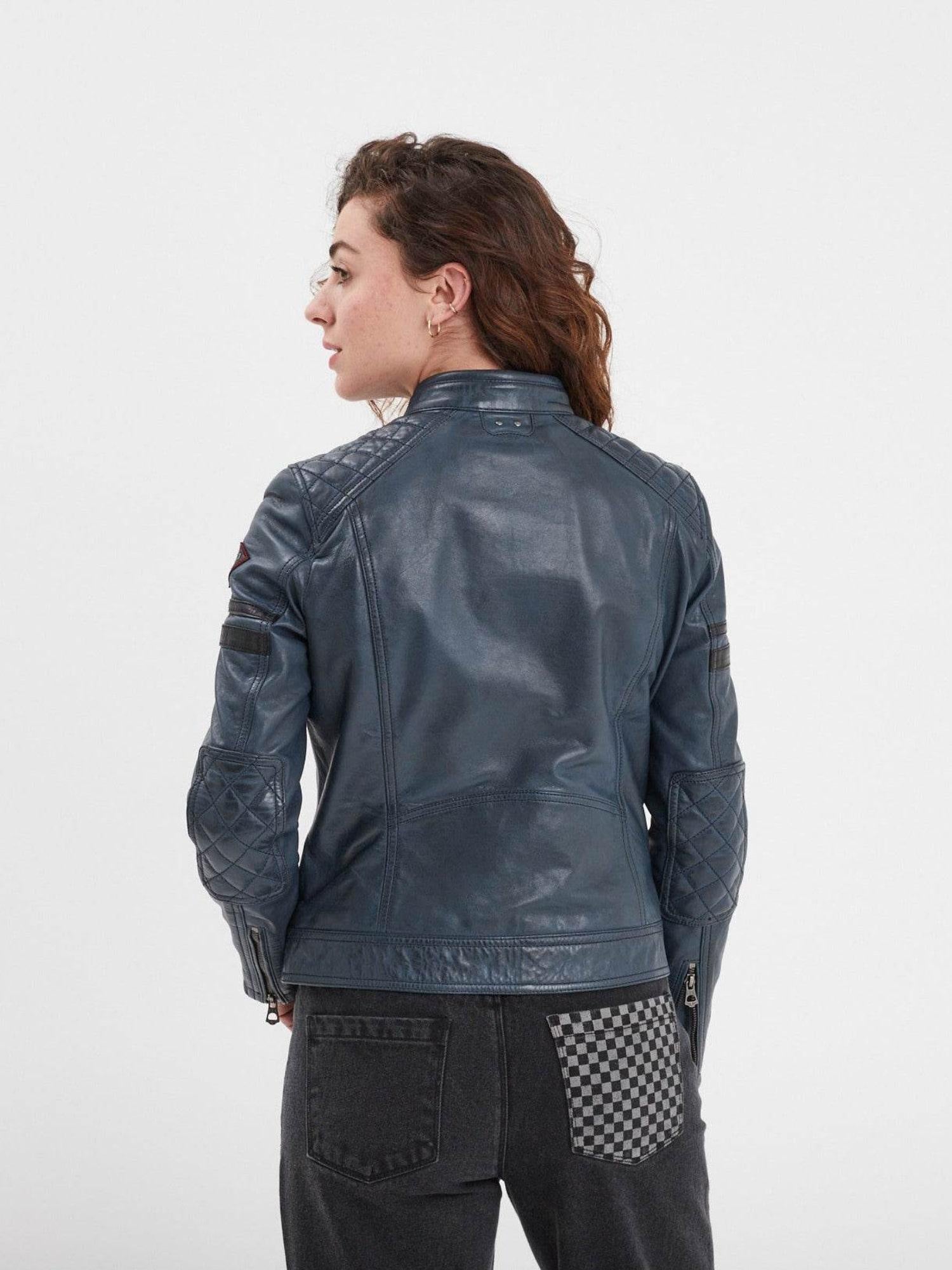 DAYTONA 73 Giacca donna in pelle blu Walkora Blue 