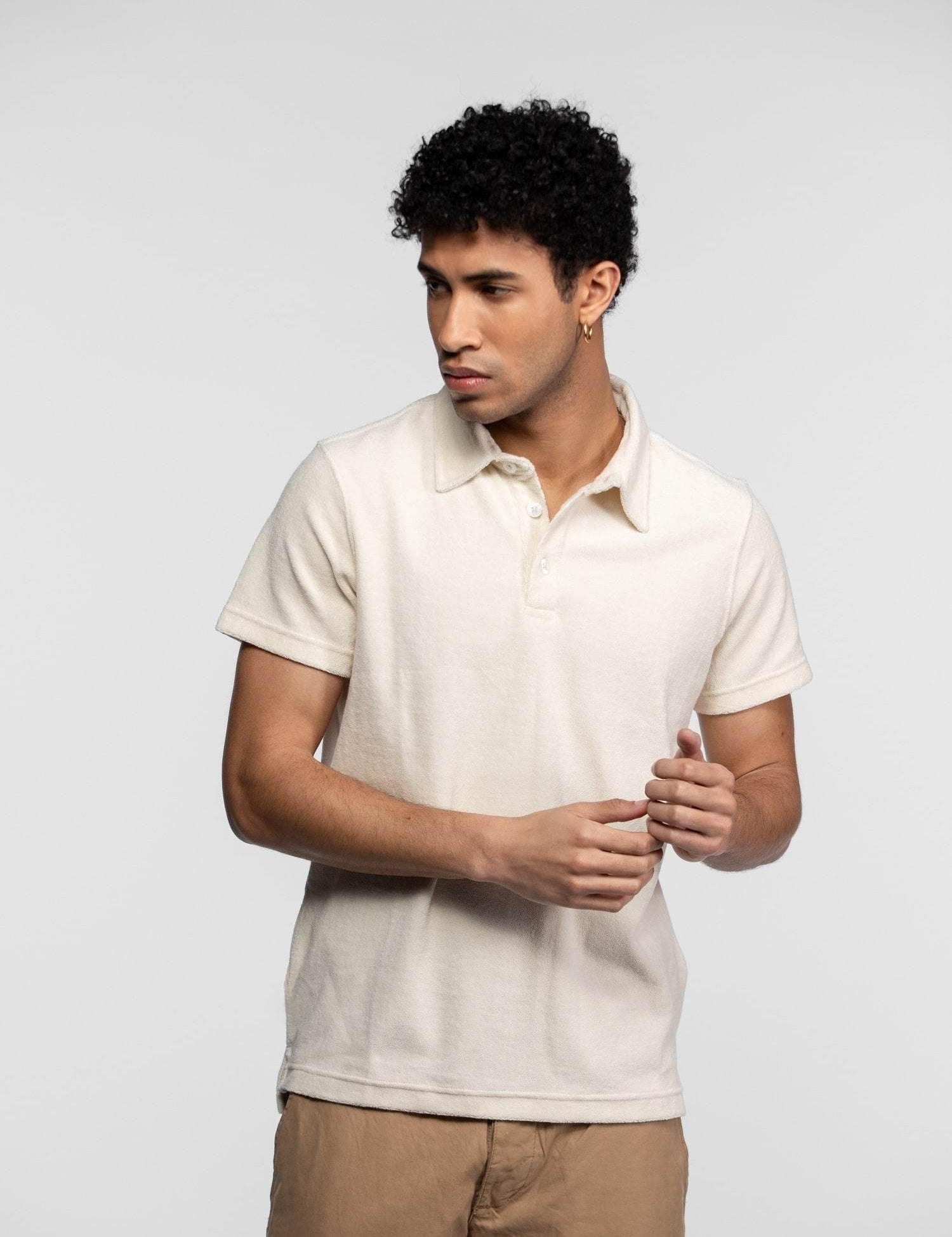 DAYTONA 73 Polo uomo Brody in spugna panna 