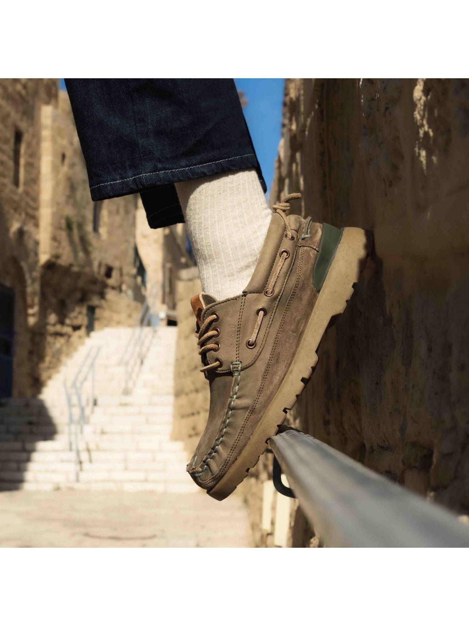 SATORISAN Sneakers uomo in pelle Earth Premium Loden 