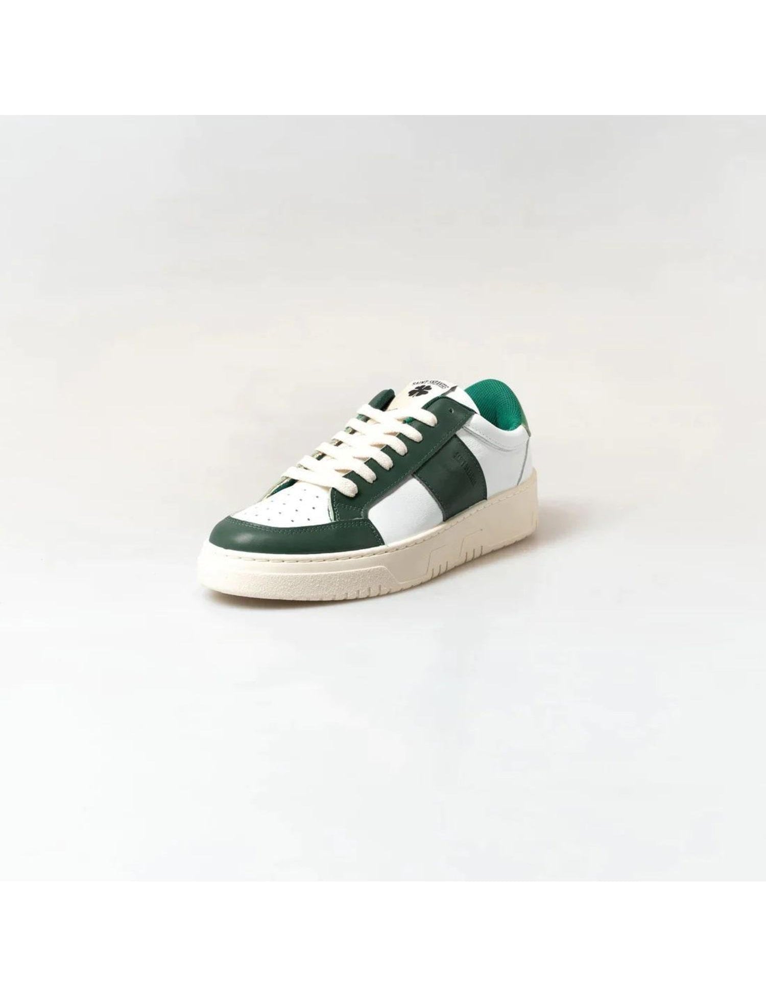 SAINT SNEAKERS Sneakers uomo in pelle Tennis bianche e verdi 